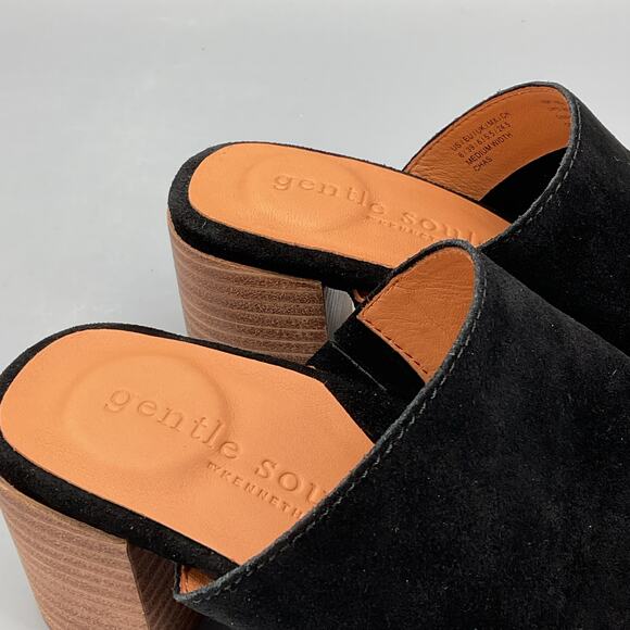 NEW Gentle Souls by Kenneth Cole Women’s Chas Suede Sandals Black Size 8M - Picture 6 of 10